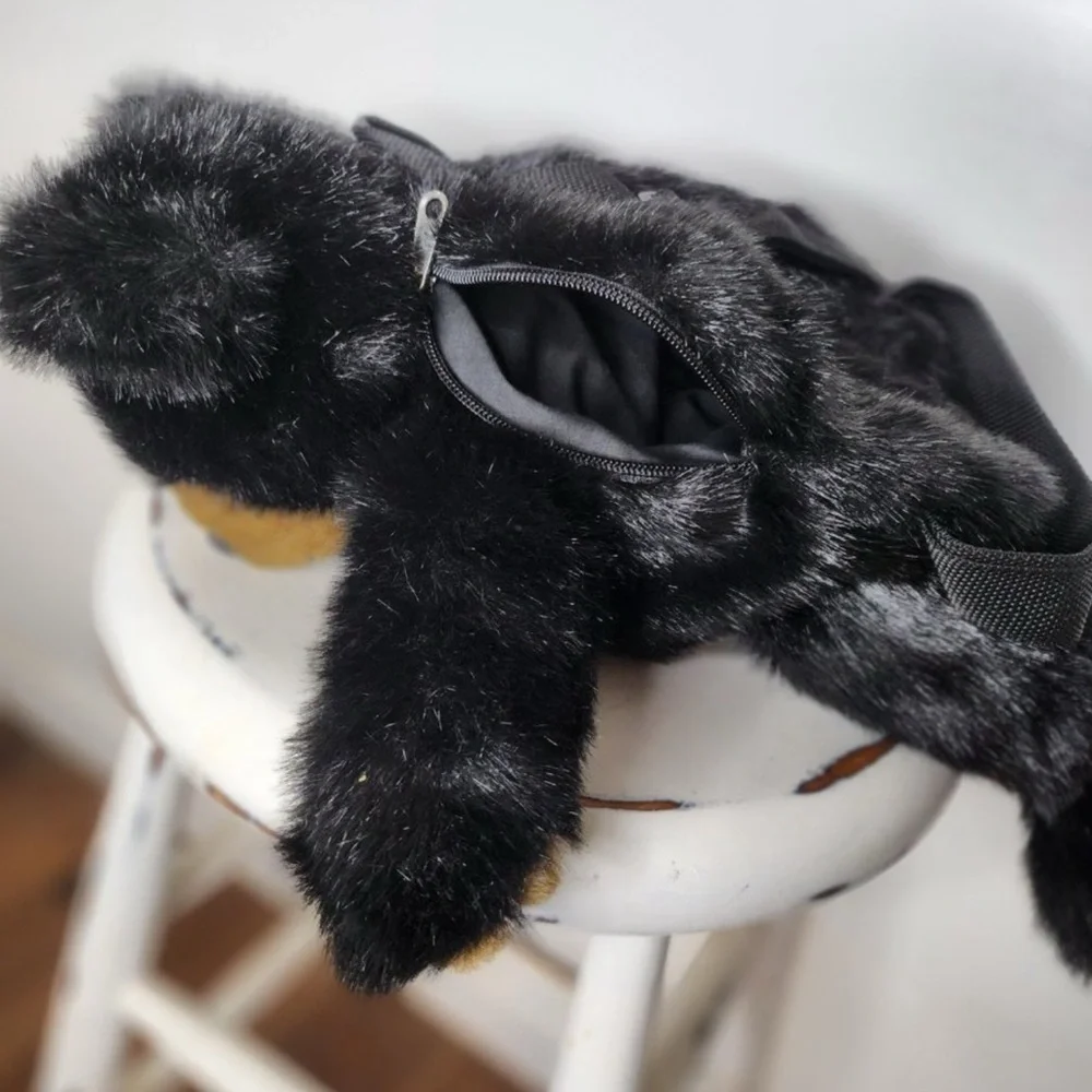 The Bearington Collection Back Pack Black Teddy 19” Bag Cute Fun RARE EU…